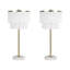Lampe de table en métal Tassel Elegance - Or doux et blanc - Ensemble de 2