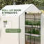 Serre de plain-pied 1,40 m x 1,43 m, avec système d'arrosage automatique, étagères à légumes à 2 niveaux, blanche, pour extérieur, jardin, terrasse, étagères à fruits portables en acier résistant à la pluie