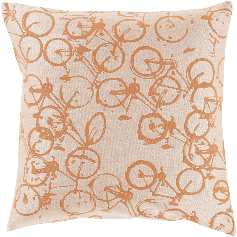  Coussin vélo, Rouille / ivoire, Duvet, 22 po x 22 po