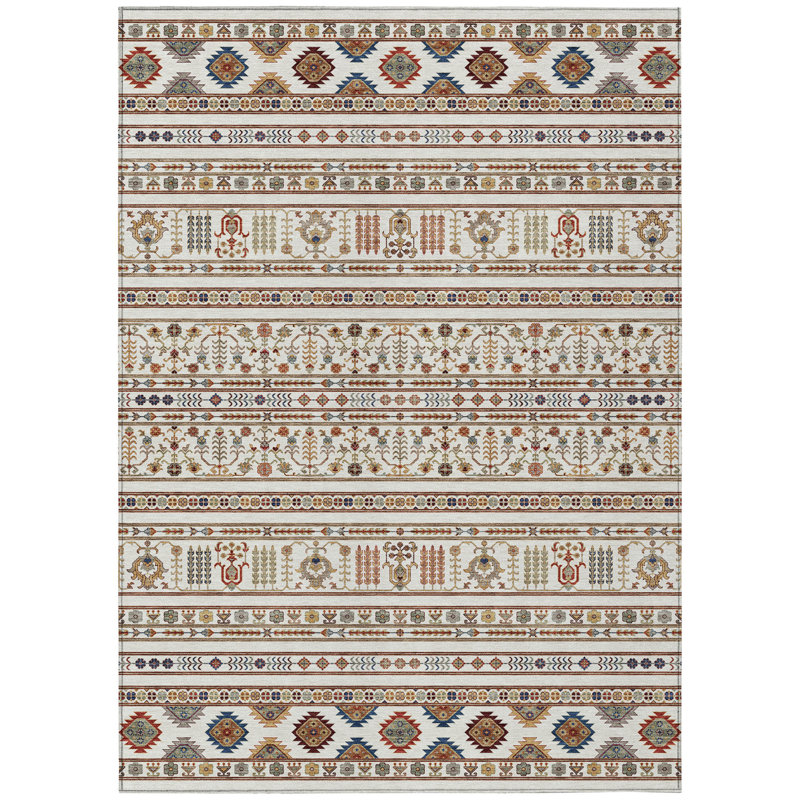 Machine Washable Indoor/Outdoor Boruta ACN2244 Navajo Rug, Rectangle 9' x 12'