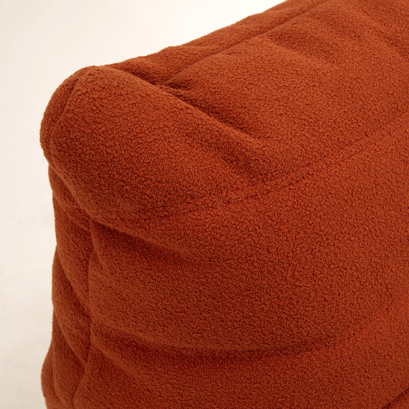 Méridienne à billes Danial, Microfibre / microsuède rouge tangerine