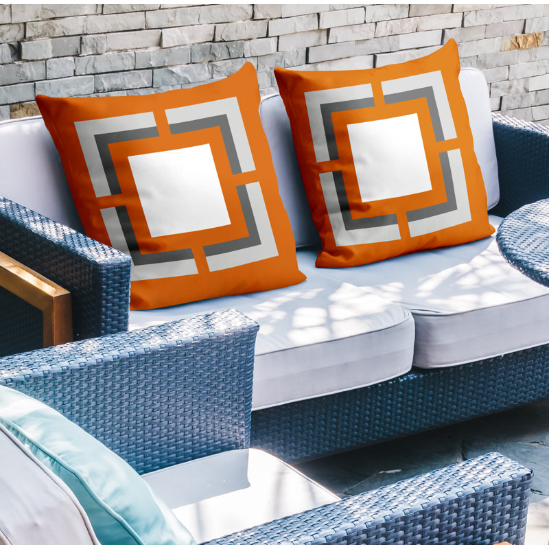  Coussin intérieur / extérieur, L 17 po x H 17 po, Orange