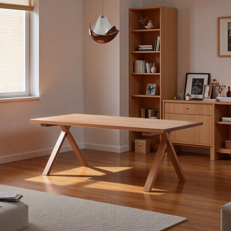 Bureau simple et multifonctionnel en bois de cerisier, H 29,52 po x l 78,74 po x P 27,55 po