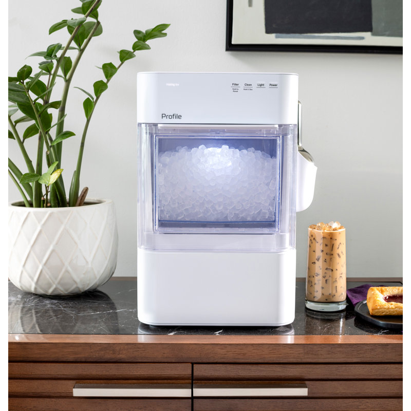 GE-Profile-Opal-2-0-Ultra-Nugget-Ice-Maker-with-Scale-Inhibiting-Filter-XPIO23SWBB, White