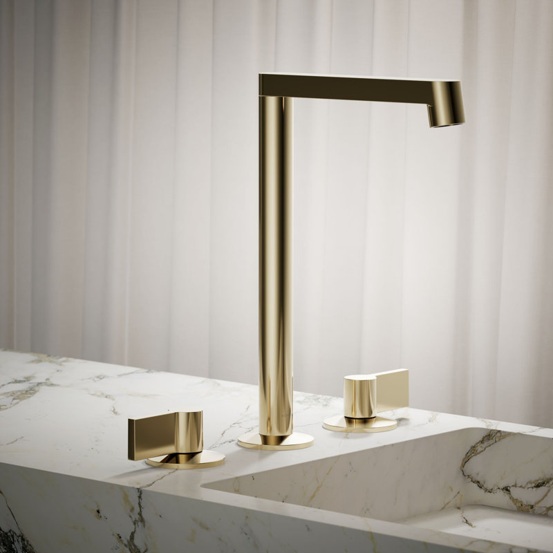 Components Tallbathroom Sink Spout with Row Design, Vibrant French Gold