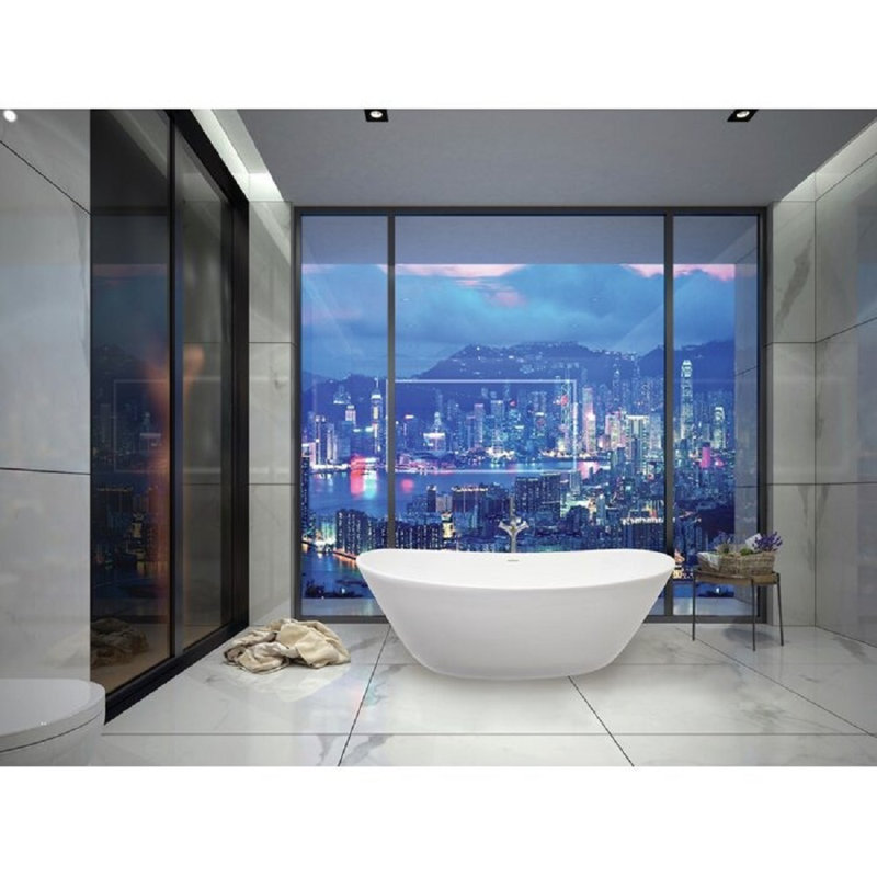 Marquis 65'' L Air Bathtub, Matte White, Polished Chrome