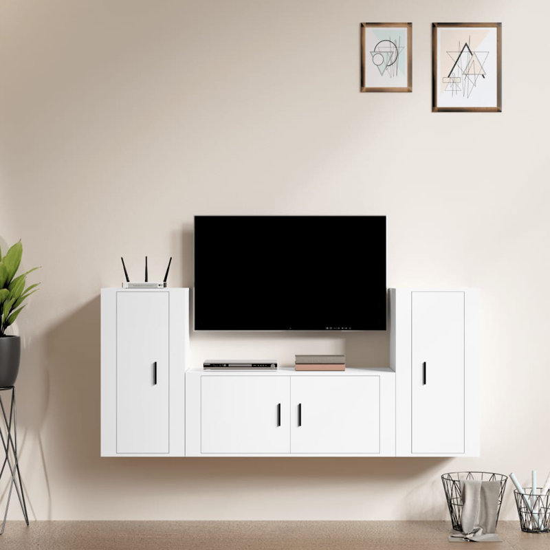 Hyampom Unfinished Floating TV Stand for TVs up to 32", White