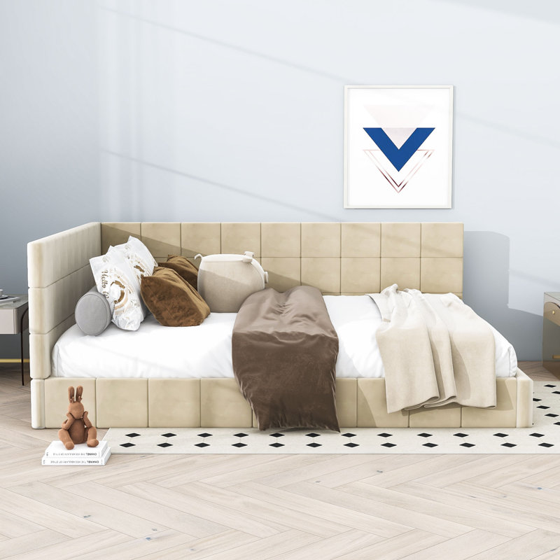 Lit de jour rembourré Carmelite, Beige