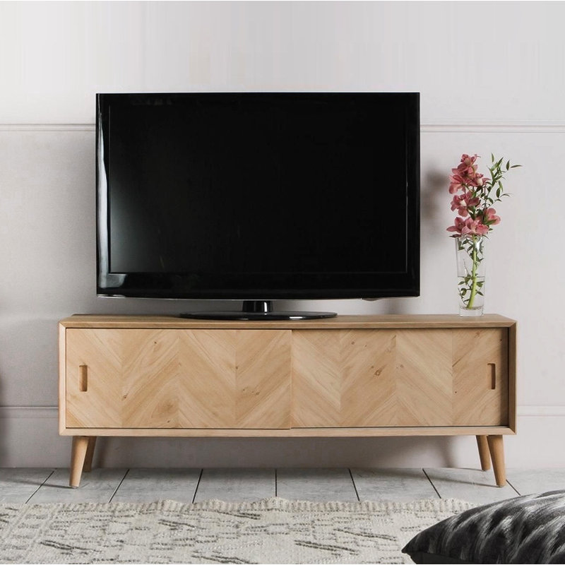 Crédence de rangement simple en bois massif pour meuble télé 62,9 W