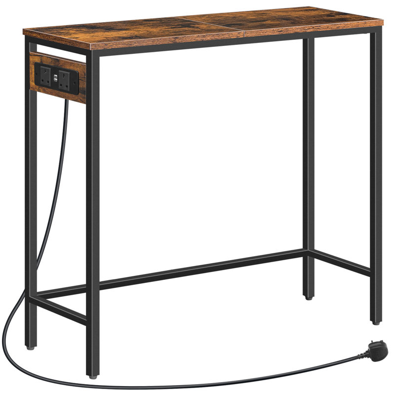 Console Table with Power Outlets, Slim Console Table with Charging Station