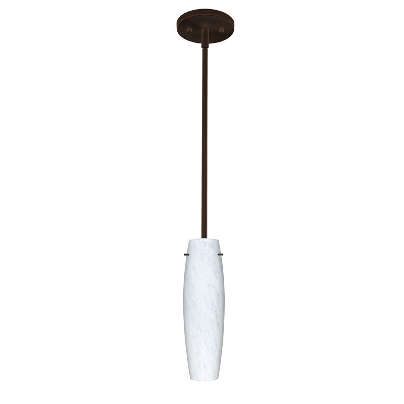Luminaire suspendu à cylindre simple 1 lumières Marple, Bronze, Carrera