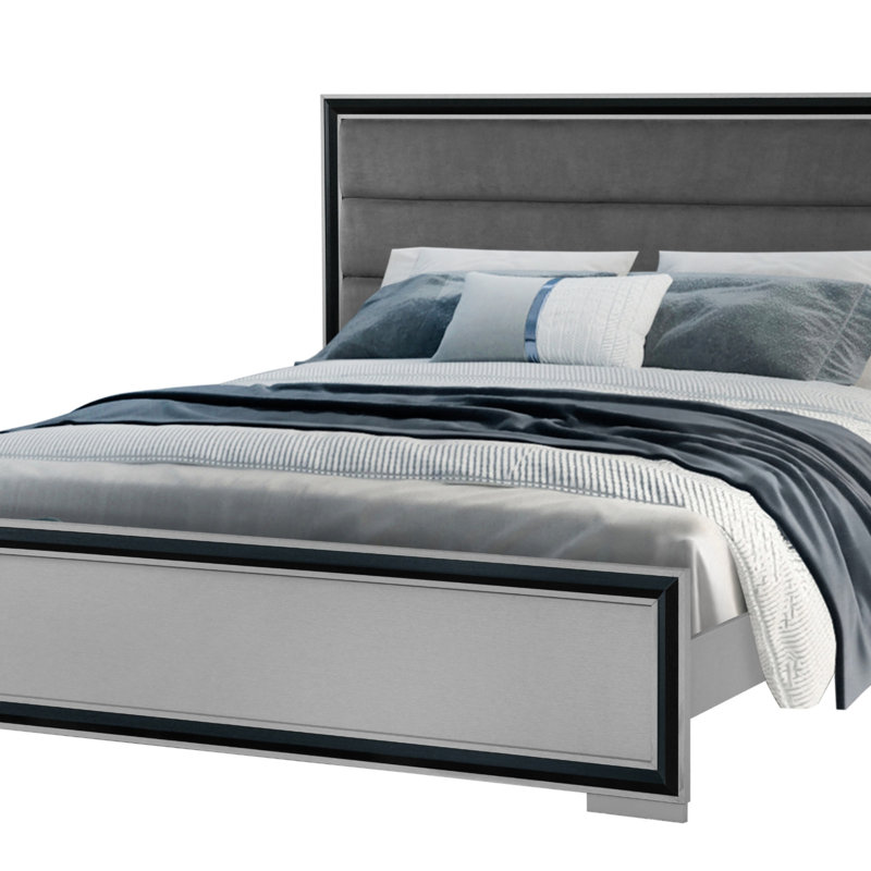 Lit noir Carlos avec DEL, Très grand
