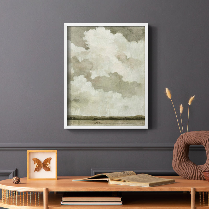«Big Dark Sky II», reproduction encadrée - bois massif, Blanc, H 20 po x l 16 po