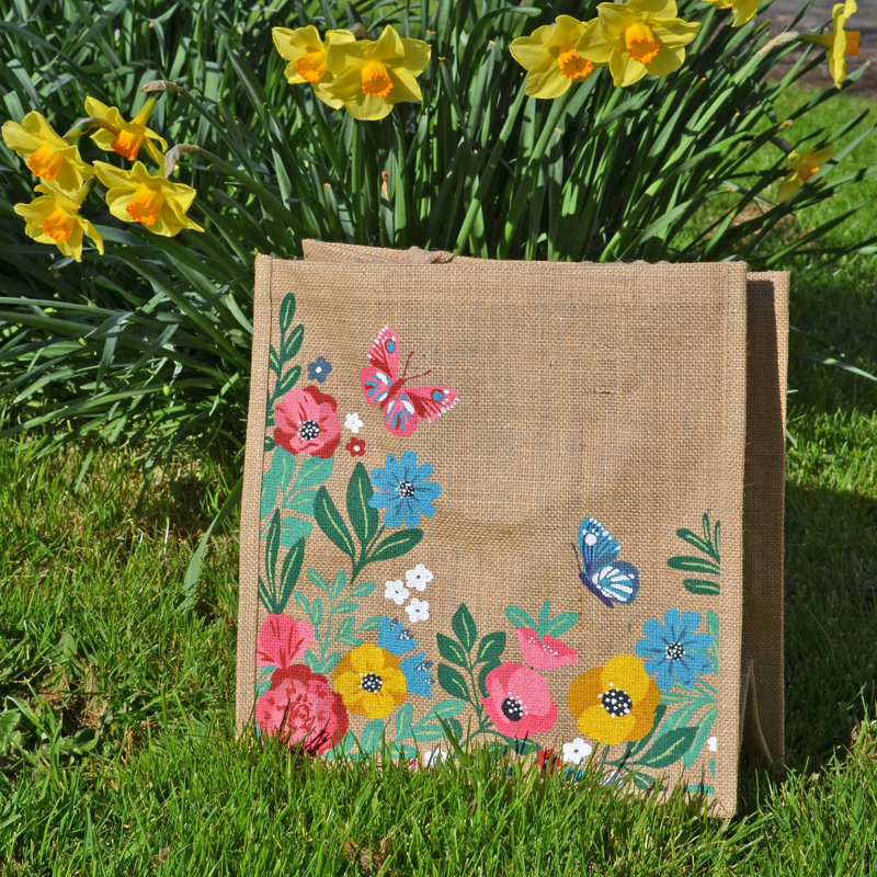 Flowers & Butterflies Jute Basket