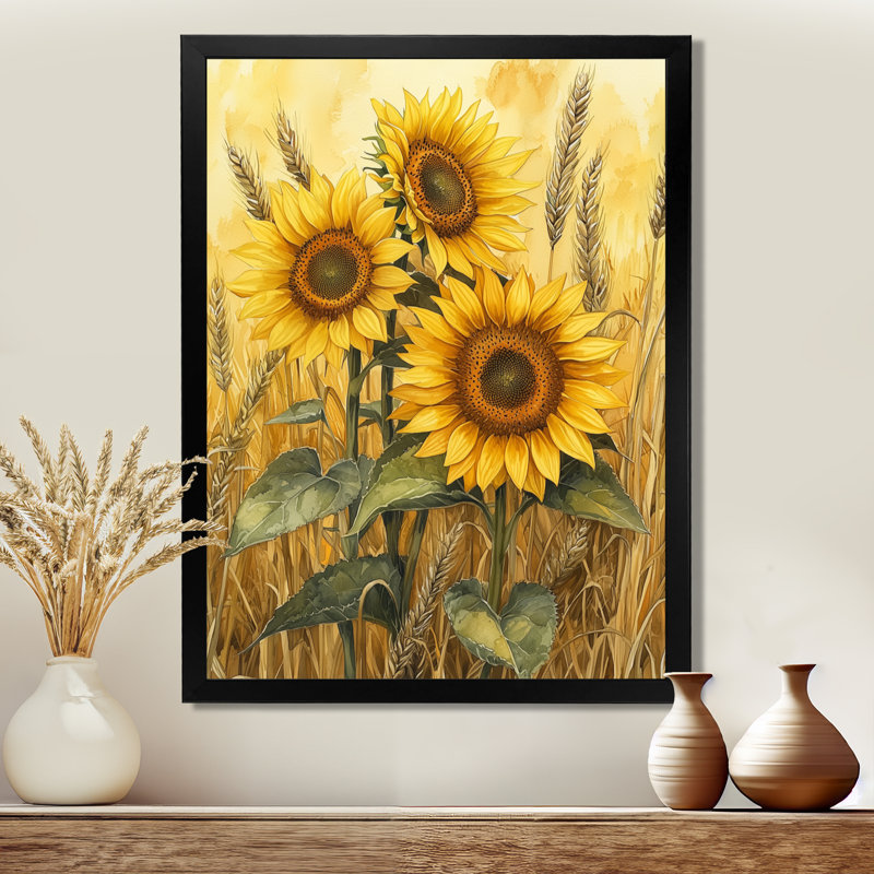Dragica - impressions sur toile florales, Noir, H 20 po x l 12 po, Reproduction encadrée sans passe-partout