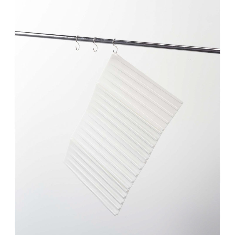 Yamazaki Home Foldable Drainer Tray - Kitchen Dish Drying Mat, Silicone, Collapsible, White