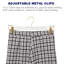 Cintres de jupe de pantalons avec crochet, cintres de fond pour pantalons pantalons avec 2 pinces dorées réglables, paquet de 24 (blanc)-130917517
