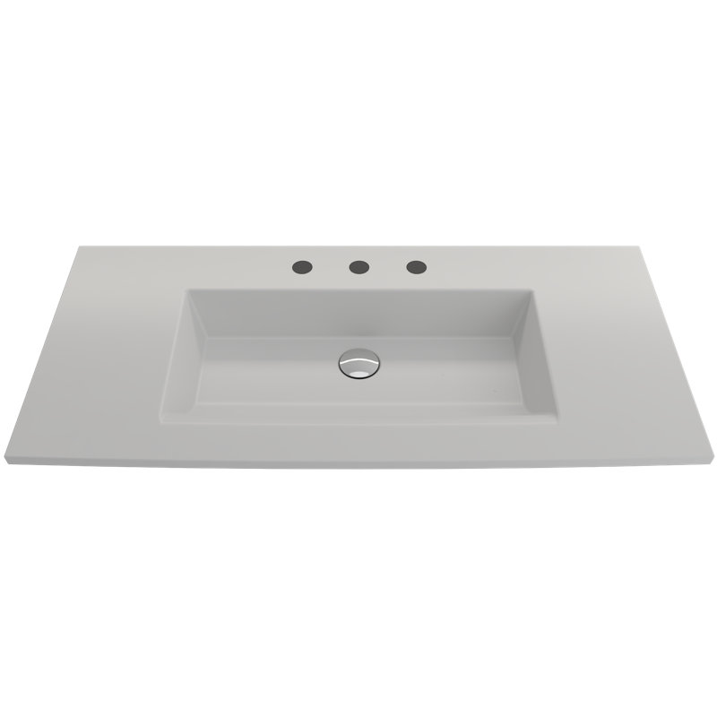 Ravenna Bathroom Sink, Matte White, 8" Widespread