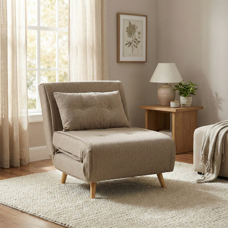 Freya Linen Convertible Accent Chair , Wheat