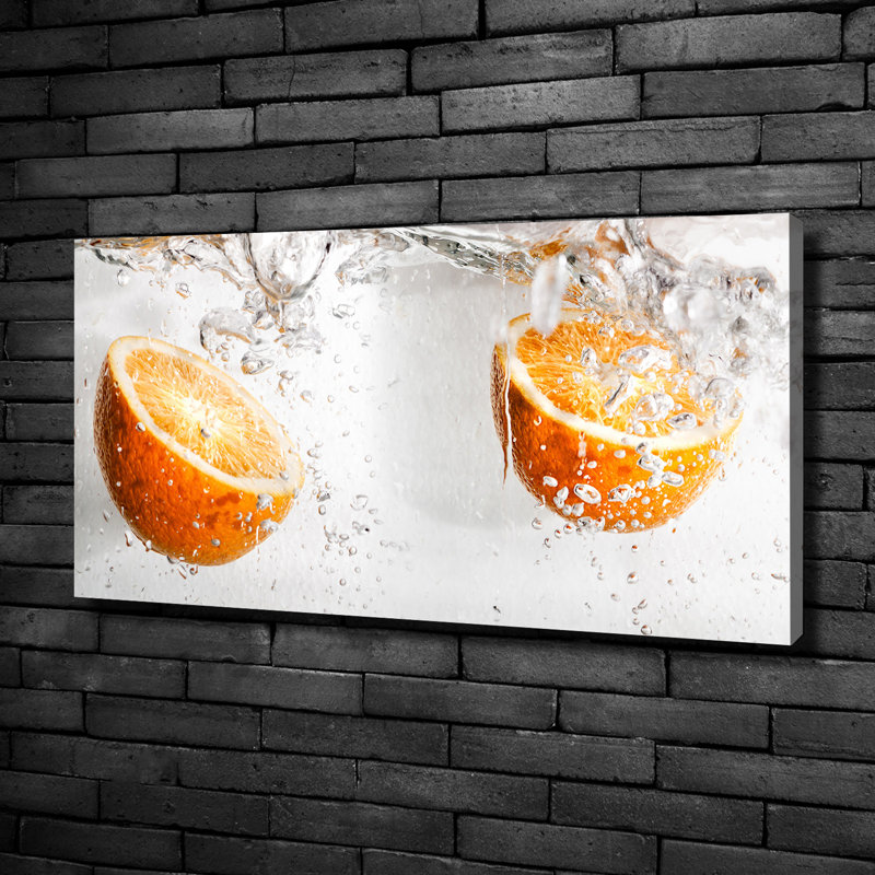 Oranges Under Water - No Frame Print on Canvas