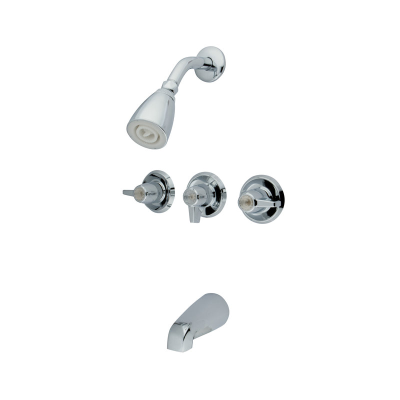 Diverter Tub and Shower Faucet, Polished Chrome