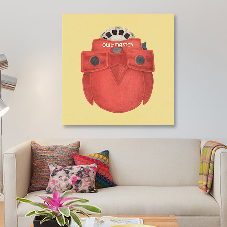 « hibou master », reproduction d’impression sur toile, H 48 po x l 48 po x P 1,5 po, Toile tendue, Pas de tapis