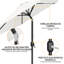 Parasol de marché 9 pi avec bouton-poussoir inclinable et manivelle, crème-497803955
