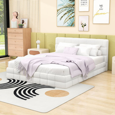 Luxurious Queen Size Upholstered Platform Bed with Headboard by Latitude Run