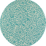 Deltana Floral Aqua Blue/White Indoor / Outdoor Area Rug