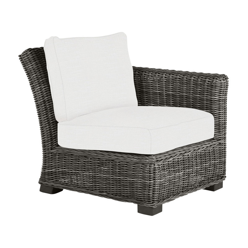 Canapé modulaire rustique tissé à droite - gris ardoise, Gris ardoise, InsideOut® Rollo ‑ lin dentelle, Welt