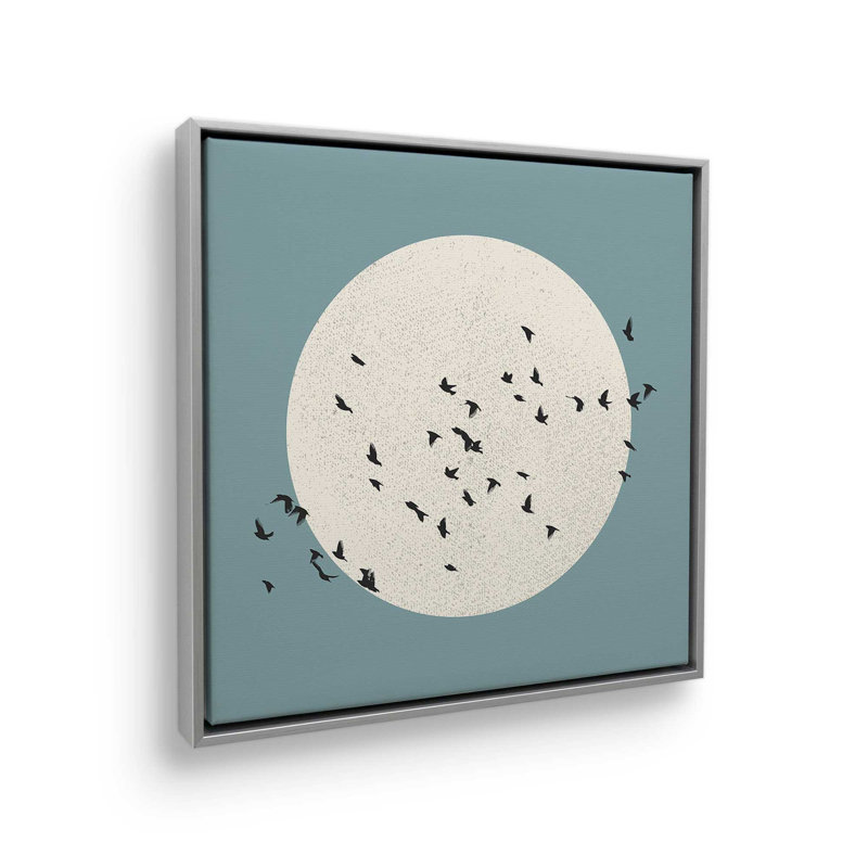 «Lunar Journey», reproduction sur toile, H 14 po x l 14 po, Cadre flottant en chrome poli