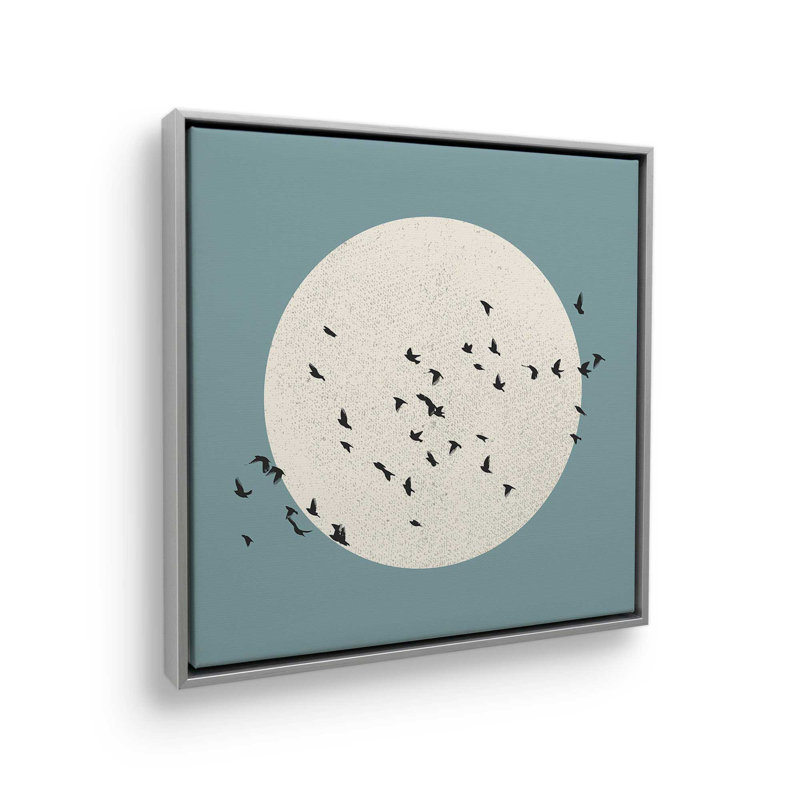 «Lunar Journey», reproduction sur toile, H 18 po x l 18 po, Cadre flottant en chrome poli