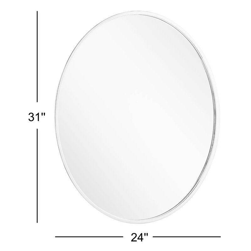 Amyr Oval Decorative Bathroom Vanity Mirror, Nickel