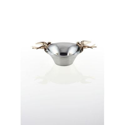 Dove Metal Abstract Sleek Decorative Bowl in Silver/Gold