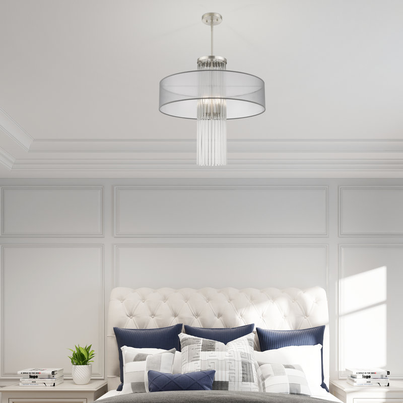 Hanson 4 - Light Drum Chandelier, Translucent Gray