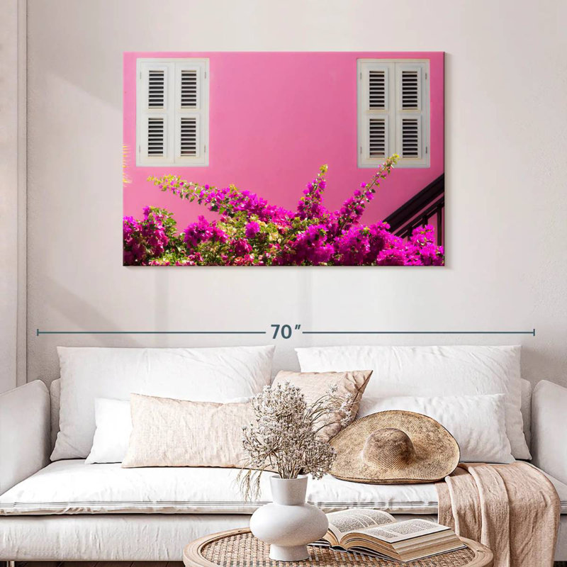 Lilie Bubble Gum Pink House, 30" H x 45" W