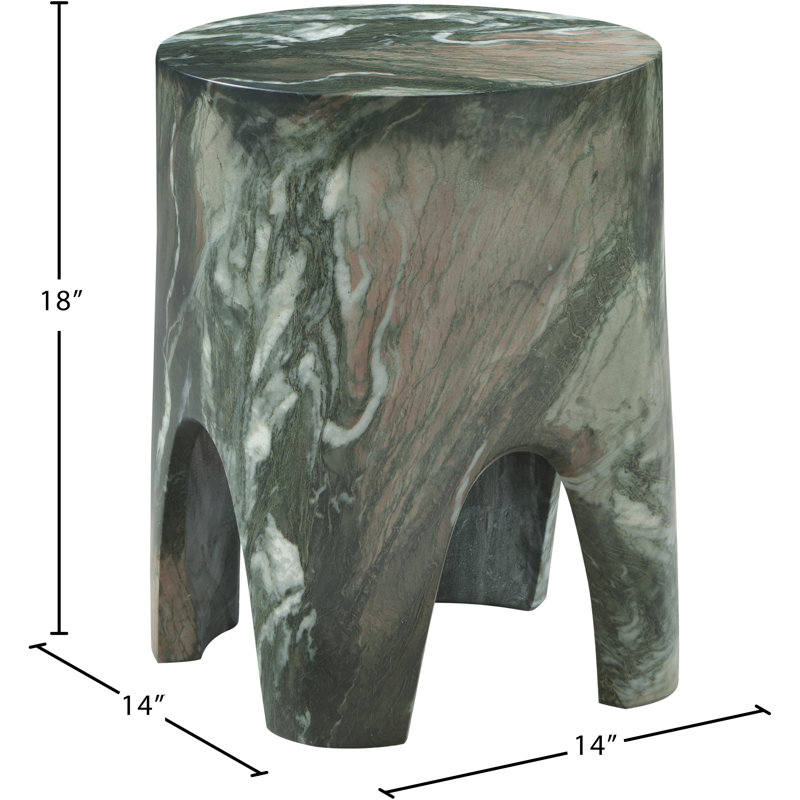 Foligno Finished Indoor / Outdoor Concrete End Table, Green
