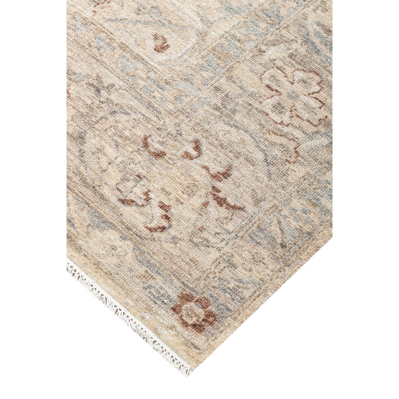 Oriental Area Rug in Beige/Red/Gray, Rectangle 9' x 12'