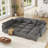 12 Seat Corduroy Convertible Modular Sectional Sofa With Storage, 7 Back Cushion 7 Throw Pillow-410611691