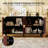 Arched Sideboard Cabinet (Black, Dark Walnut)