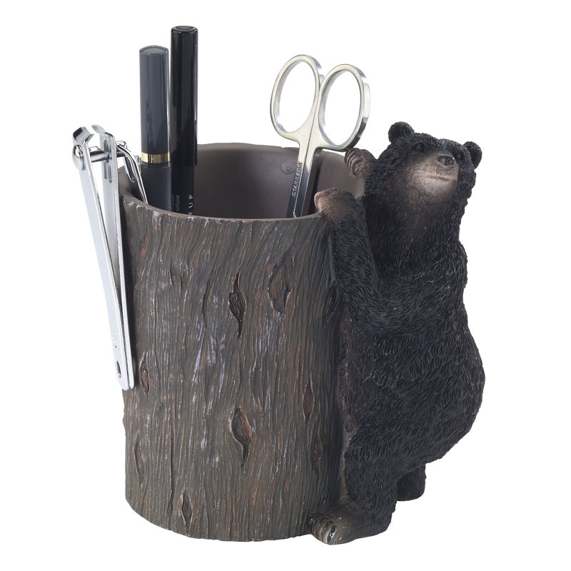 Rustic Black Bear Lodge Resin Tumbler