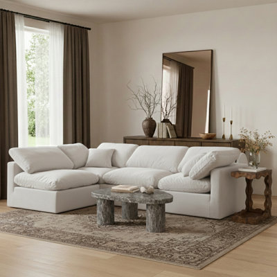 Itala Velvet L-Shaped Sectional Reversible