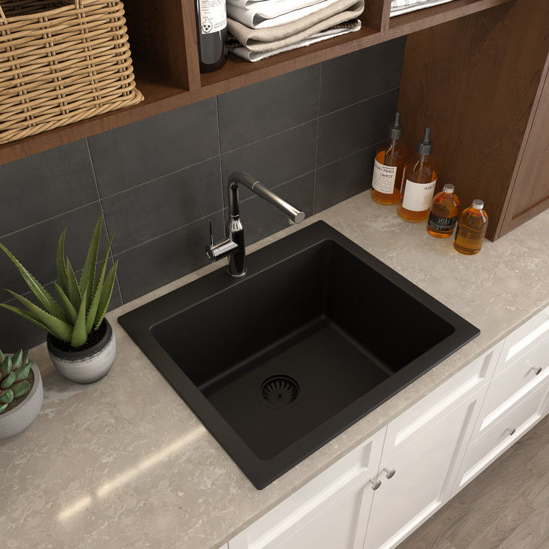 Rockport 25'' L x 21.75'' W Laundry Sink, Black
