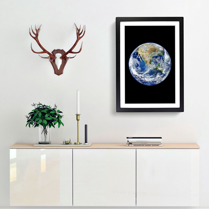 An Amazing Image Of Earth - Single Picture Frame Print, Black Framed, 33cm H x 24cm W x 2cm D