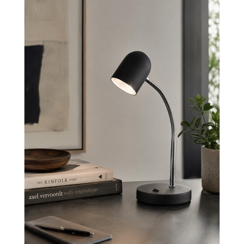 Lampe de bureau 14 po Andrea, Noir satiné