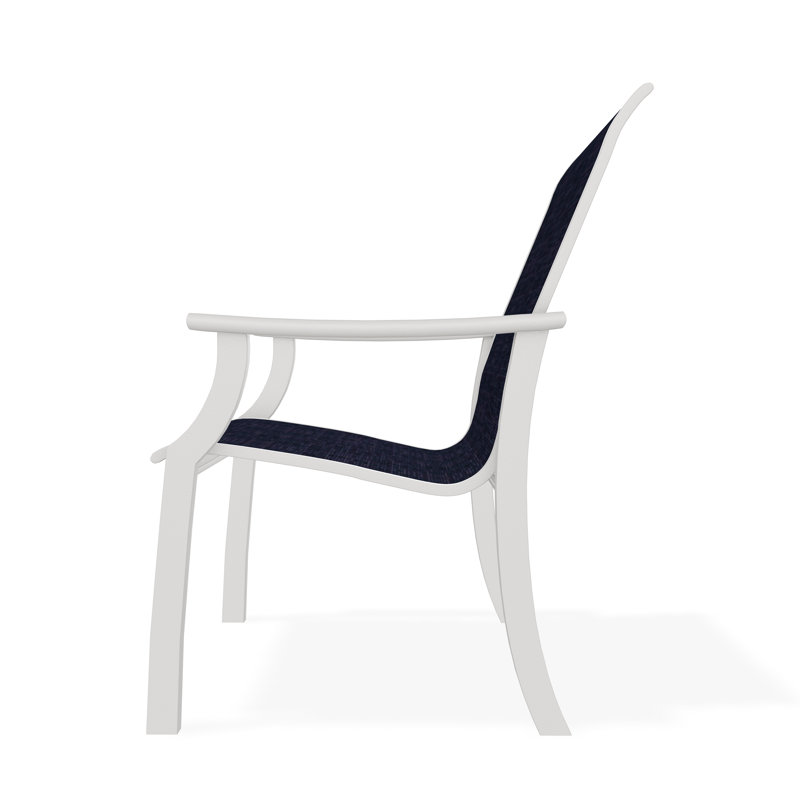 St. Catherine Polymer Outdoor Lounge Chair, Snow, Moments Navy