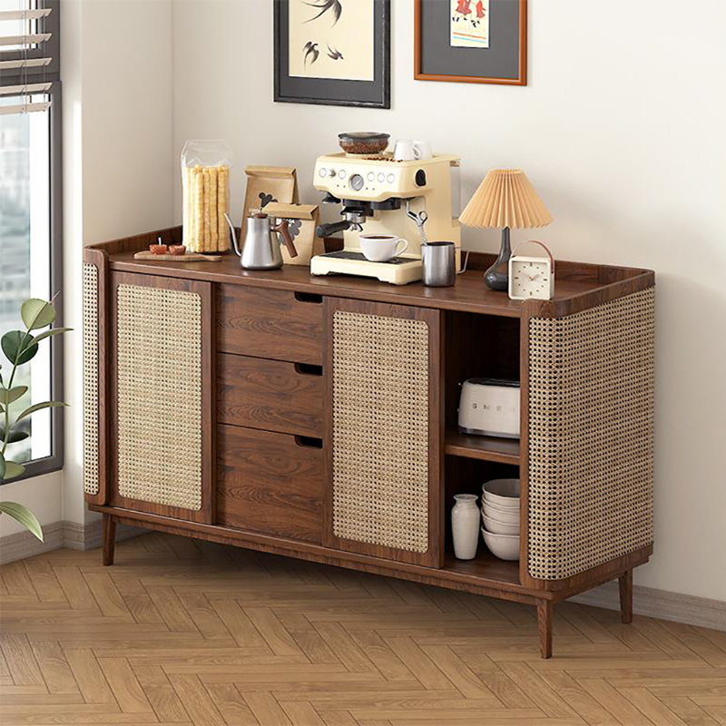 Multifunction Rattan Weaving Sideboard Cabinet