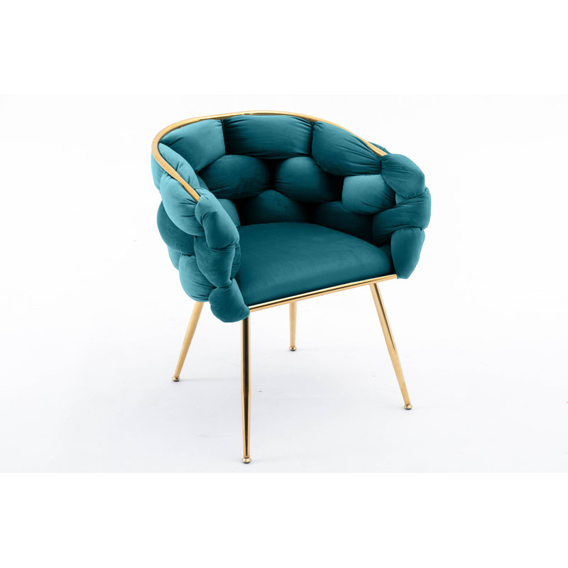 Hummera Upholstered Accent Chair, Teal Velvet, 1