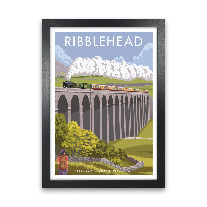 Ribblehead by Stephen Millership - Print on Canvas, Black Framed Canvas, 88cm H x 64cm W x 3cm D