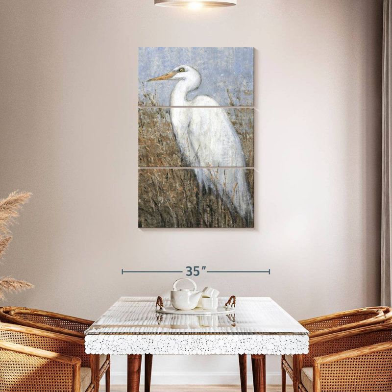 Brampt White Heron II, 57" H x 36" W